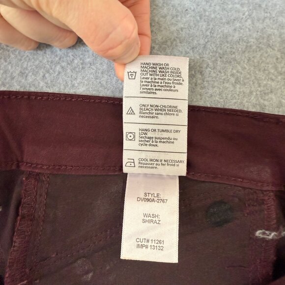 Vince Womens Shiraz Skinny Leg Moto Pants Wine Color Red Zip Detail Size 27 - Picture 4 of 14